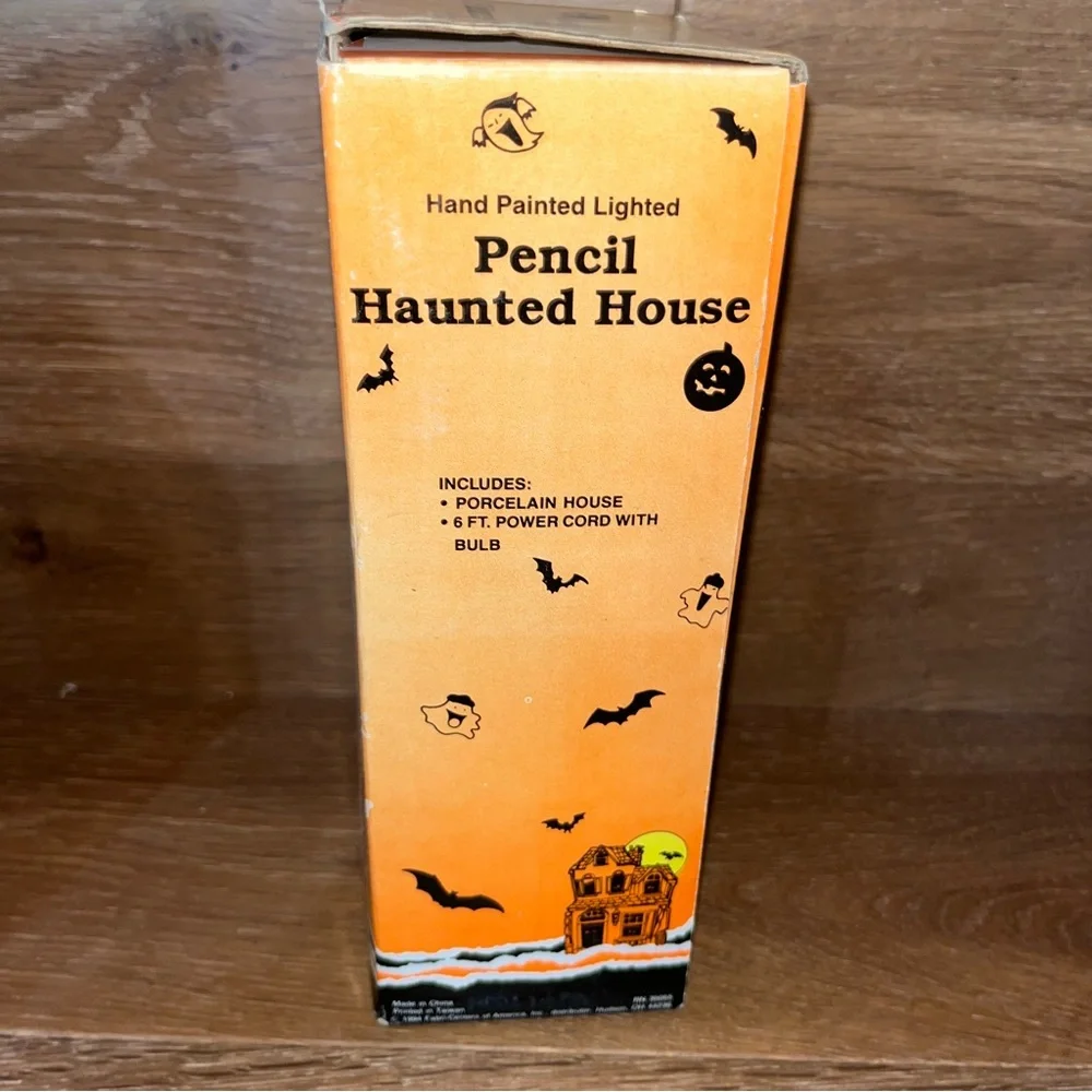 Hand Painted Lighted Haunted House Decor NIB